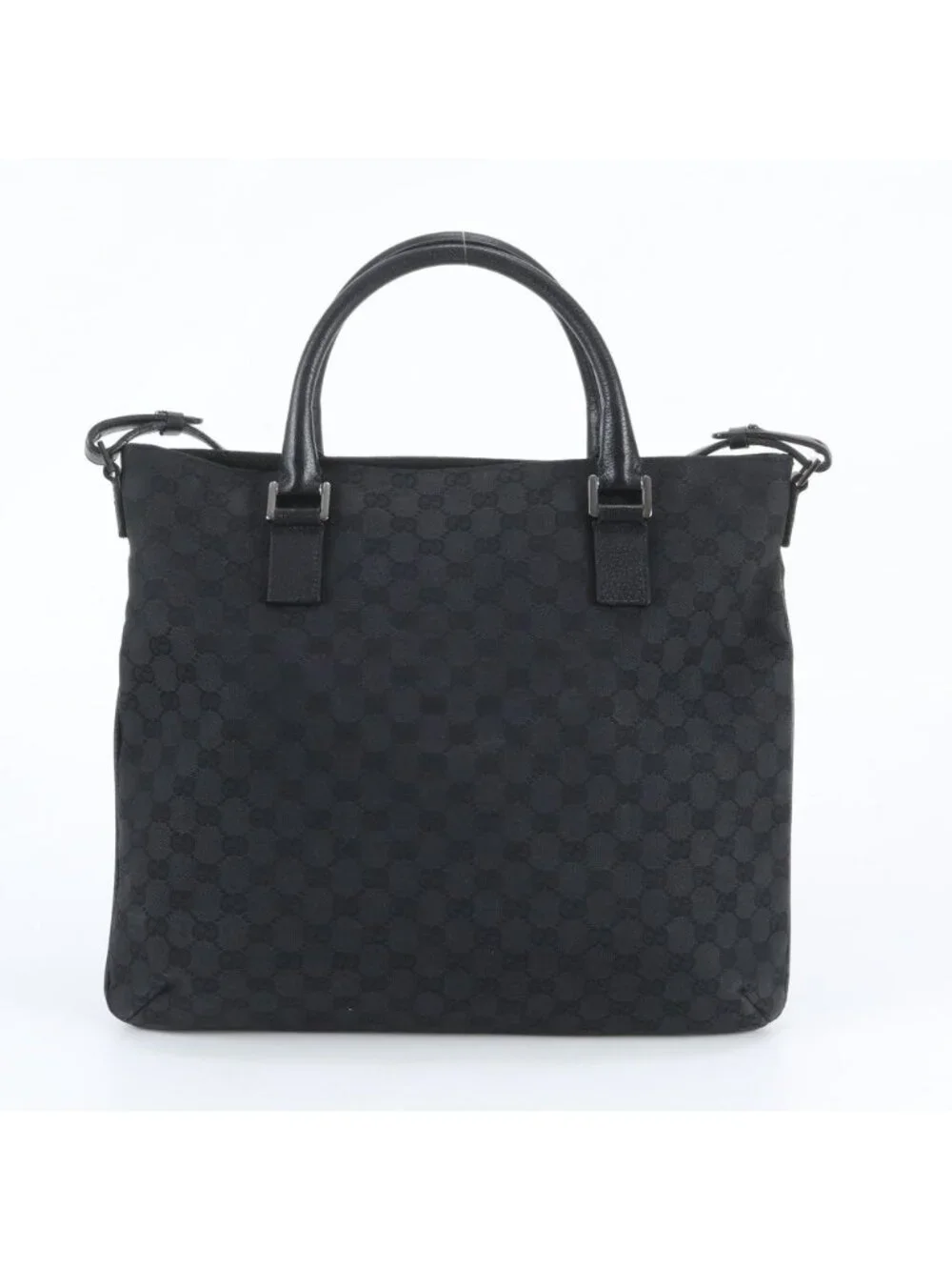 Gucci GG Canvas Leather 2-Way Tote Bag Shoulder Business Black